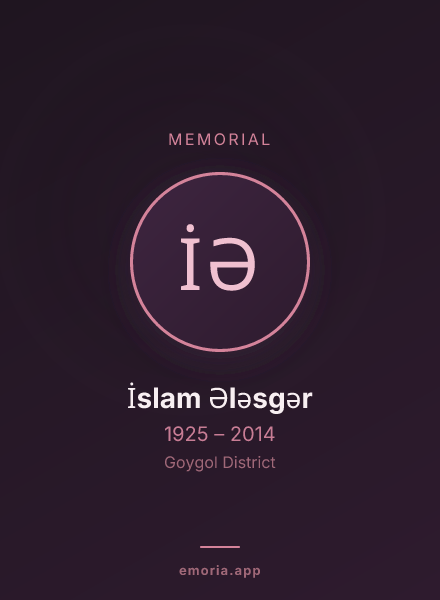 Memorial portrait of İslam Ələsgər
