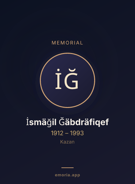 Memorial portrait of İsmäğil Ğäbdräfiqef