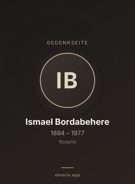 Gedenkportrait von Ismael Bordabehere