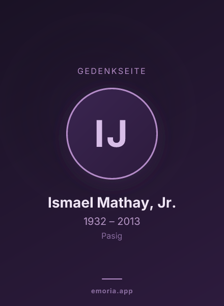 Gedenkportrait von Ismael Mathay, Jr.
