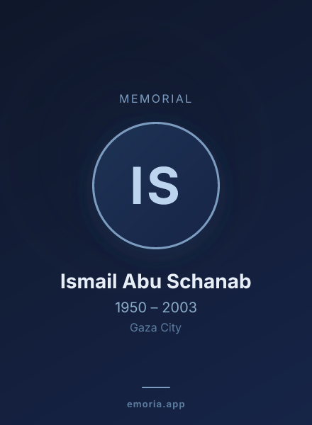 Memorial portrait of Ismail Abu Schanab