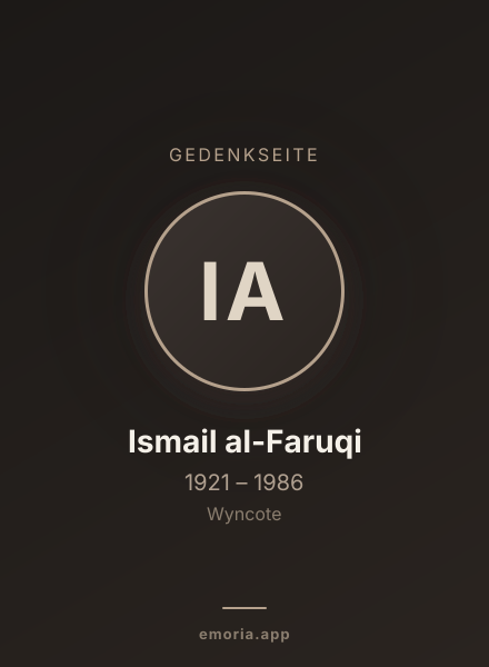 Gedenkportrait von Ismail al-Faruqi