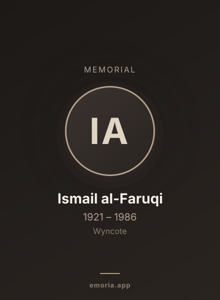 Memorial portrait of Ismail al-Faruqi