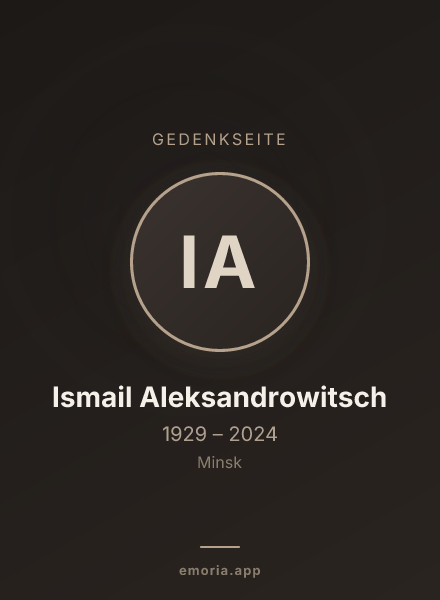 Gedenkportrait von Ismail Aleksandrowitsch