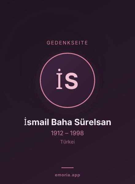 Gedenkportrait von İsmail Baha Sürelsan