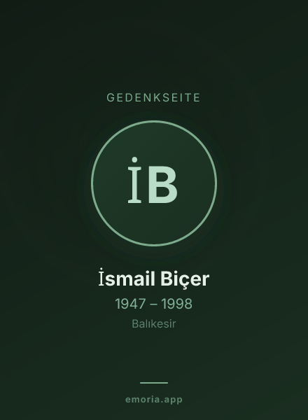 Gedenkportrait von İsmail Biçer