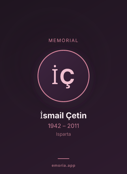 Memorial portrait of İsmail Çetin