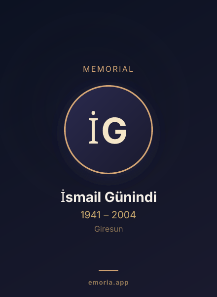 Memorial portrait of İsmail Günindi