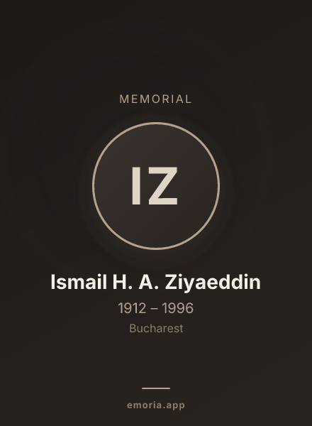 Memorial portrait of Ismail H. A. Ziyaeddin