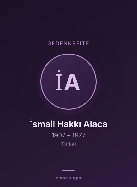 Gedenkportrait von İsmail Hakkı Alaca