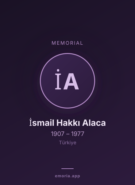 Memorial portrait of İsmail Hakkı Alaca
