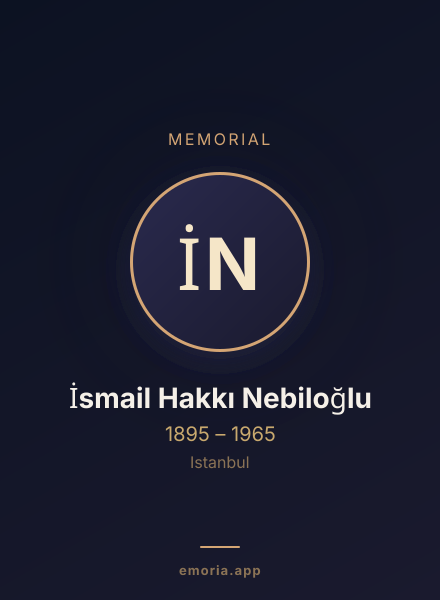 Memorial portrait of İsmail Hakkı Nebiloğlu