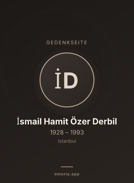 Gedenkportrait von İsmail Hamit Özer Derbil