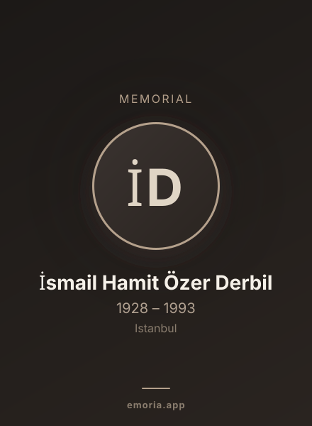 Memorial portrait of İsmail Hamit Özer Derbil