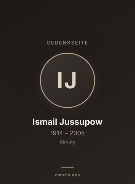 Gedenkportrait von Ismail Jussupow