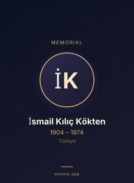 Memorial portrait of İsmail Kılıç Kökten