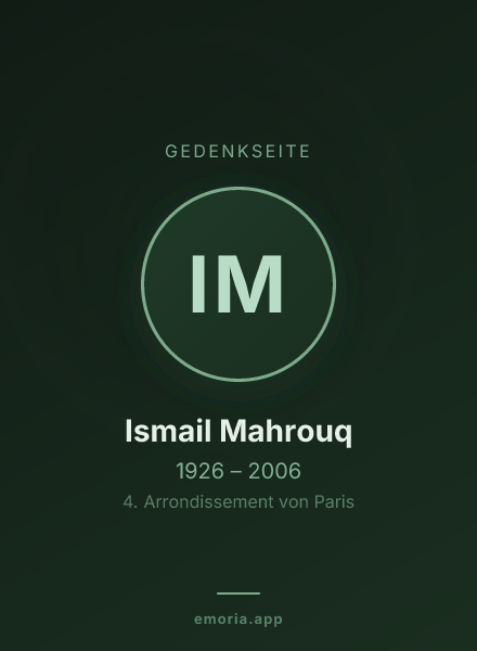 Gedenkportrait von Ismail Mahrouq