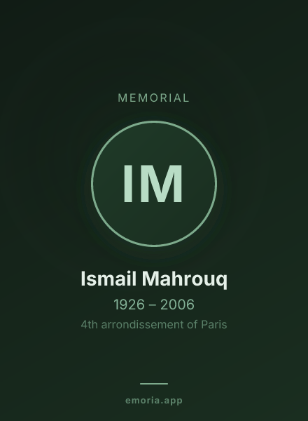 Memorial portrait of Ismail Mahrouq