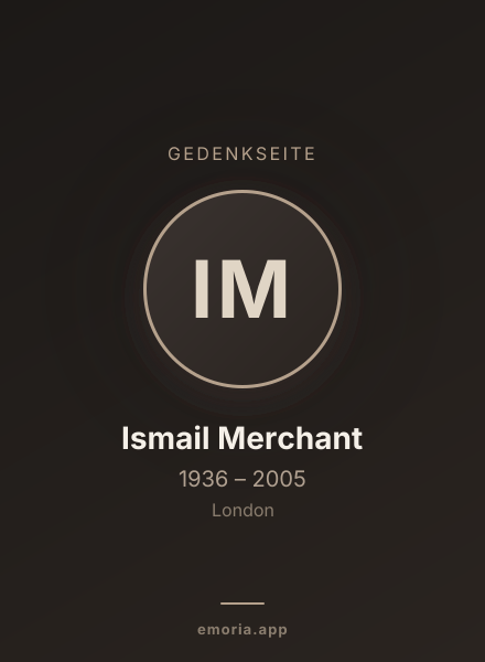 Gedenkportrait von Ismail Merchant