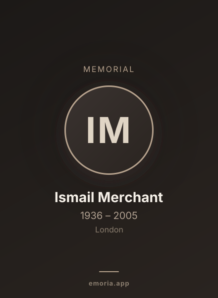 Memorial portrait of Ismail Merchant