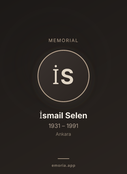 Memorial portrait of İsmail Selen