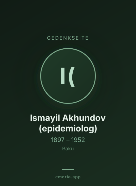Gedenkportrait von Ismayil Akhundov (epidemiolog)