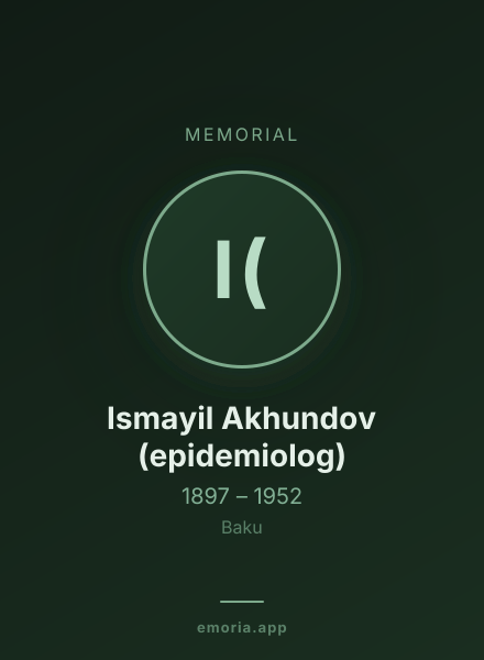 Memorial portrait of Ismayil Akhundov (epidemiolog)