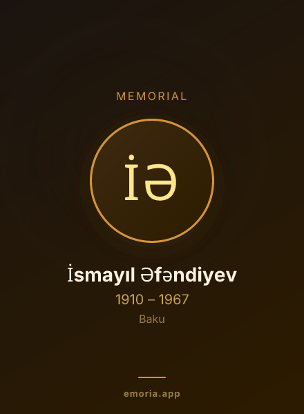 Memorial portrait of İsmayıl Əfəndiyev