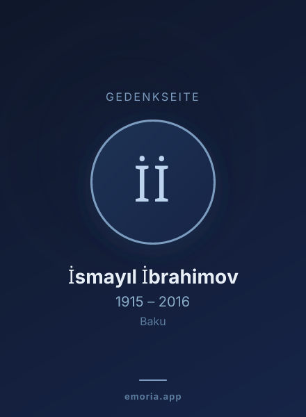Gedenkportrait von İsmayıl İbrahimov