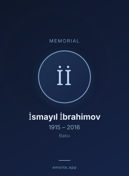 Memorial portrait of İsmayıl İbrahimov