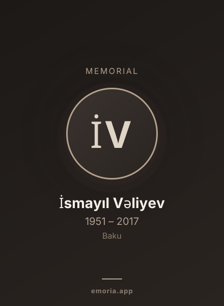 Memorial portrait of İsmayıl Vəliyev