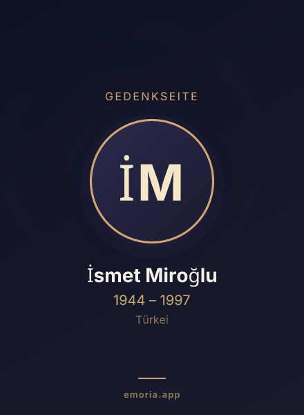 Gedenkportrait von İsmet Miroğlu