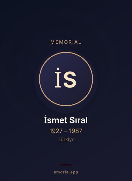 Memorial portrait of İsmet Sıral