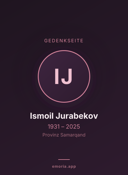 Gedenkportrait von Ismoil Jurabekov