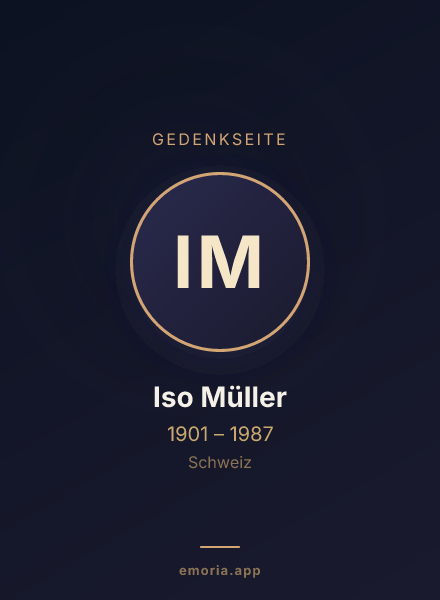 Gedenkportrait von Iso Müller