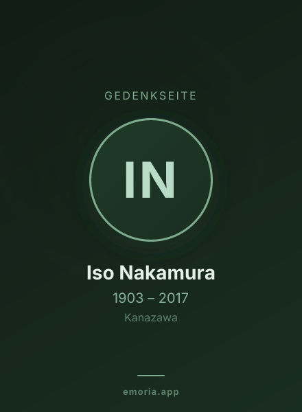Gedenkportrait von Iso Nakamura