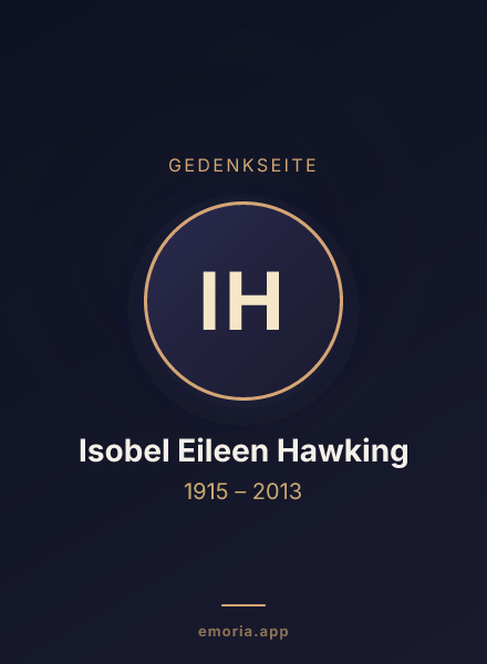 Gedenkportrait von Isobel Eileen Hawking