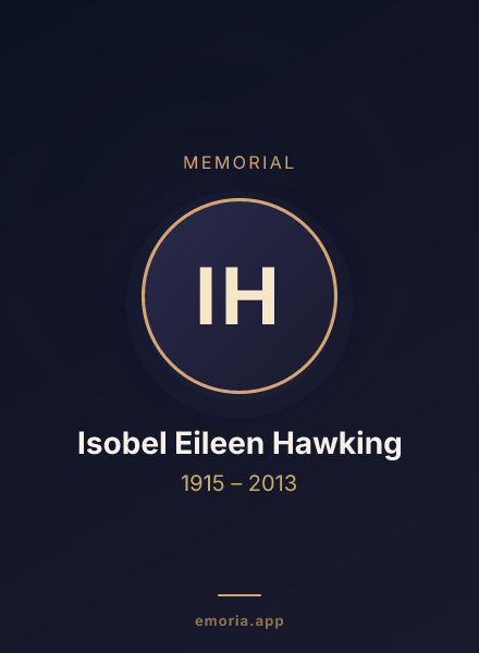 Memorial portrait of Isobel Eileen Hawking