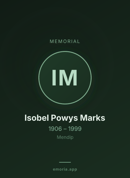 Memorial portrait of Isobel Powys Marks