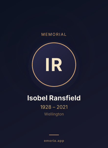 Memorial portrait of Isobel Ransfield