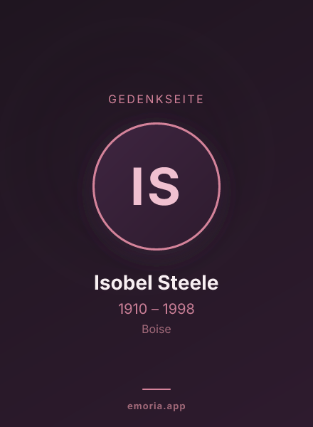 Gedenkportrait von Isobel Steele
