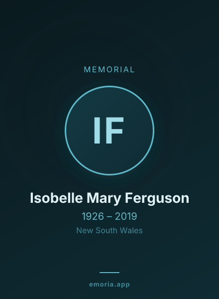 Memorial portrait of Isobelle Mary Ferguson