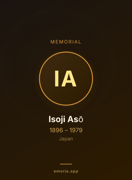 Memorial portrait of Isoji Asō