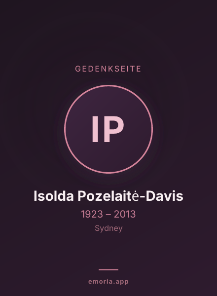 Gedenkportrait von Isolda Pozelaitė-Davis