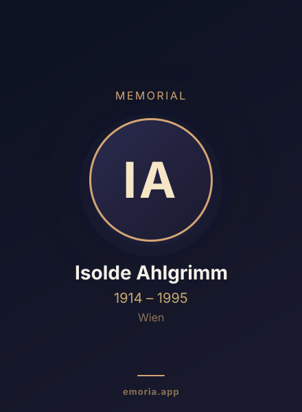 Memorial portrait of Isolde Ahlgrimm