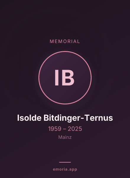 Memorial portrait of Isolde Bitdinger-Ternus