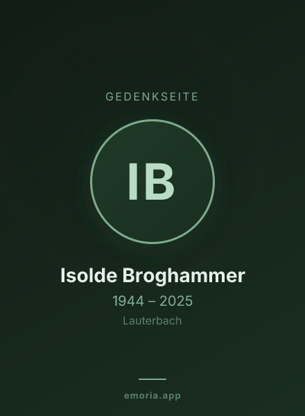 Gedenkportrait von Isolde Broghammer