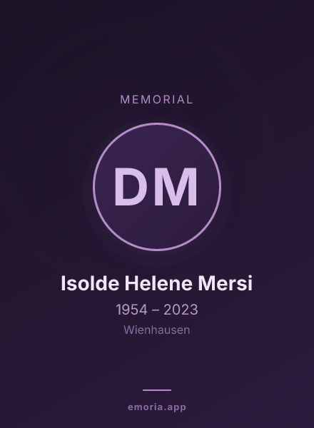 Memorial portrait of Dr. Isolde Helene Mersi