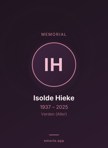 Memorial portrait of Isolde Hieke