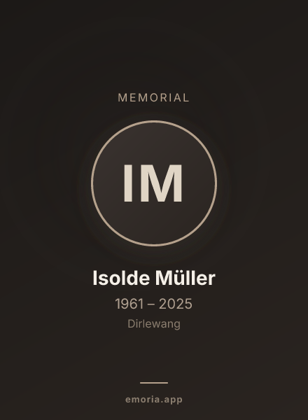 Memorial portrait of Isolde Müller